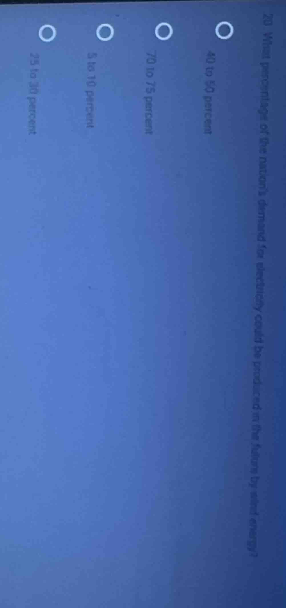 20 what percentage of the nations demand for electricity could be produ…