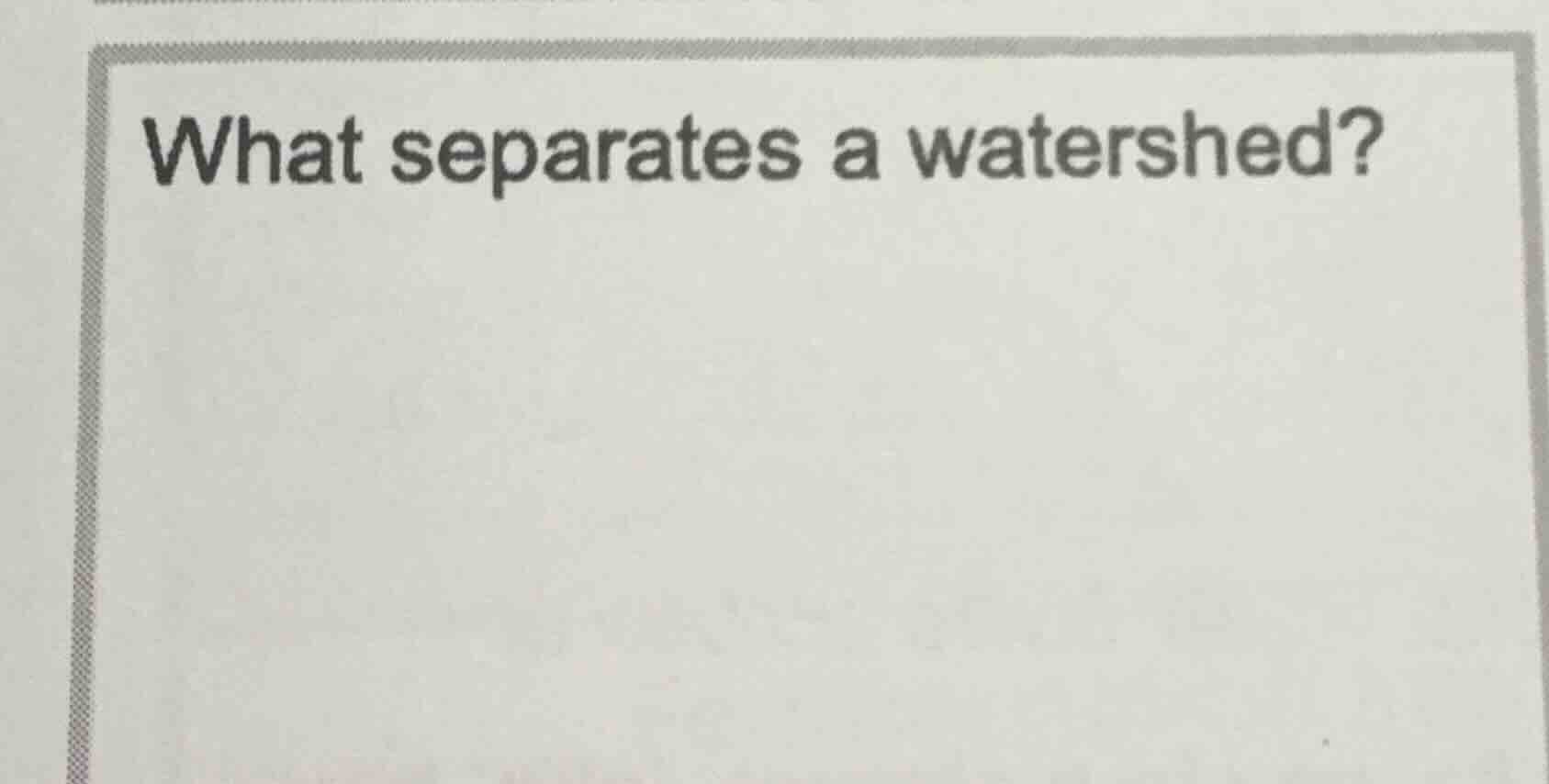 what separates a watershed?
