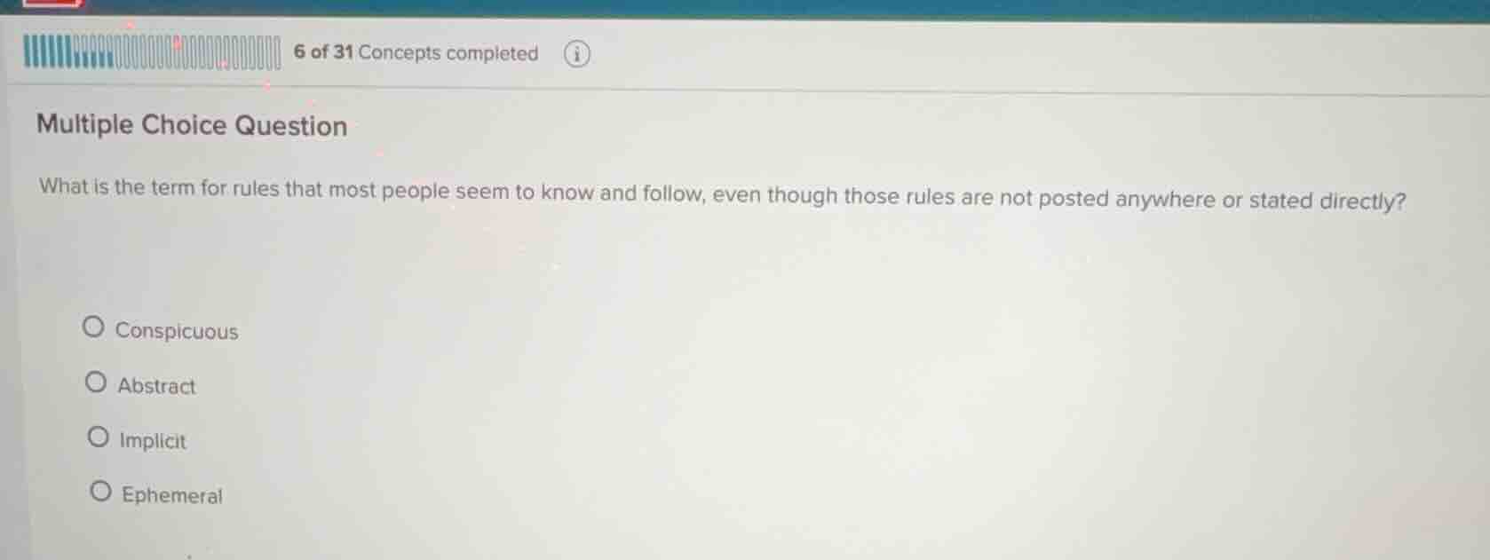 multiple choice question what is the term for rules that most people se…