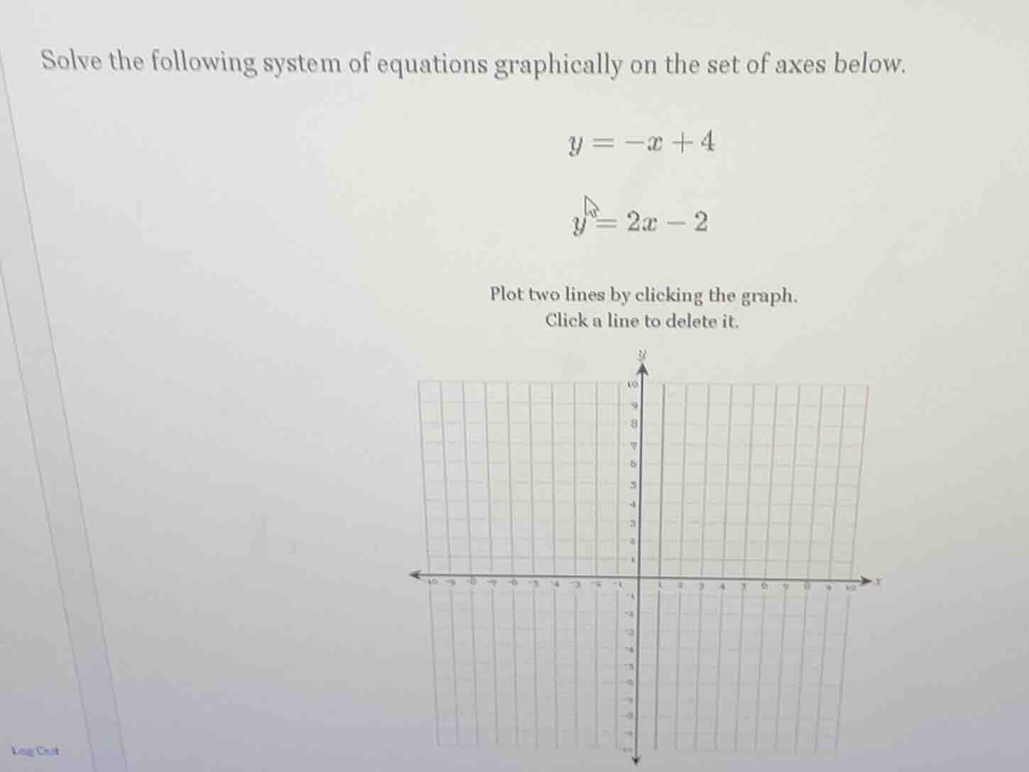 solve the following system of equations graphically on the set of axes …