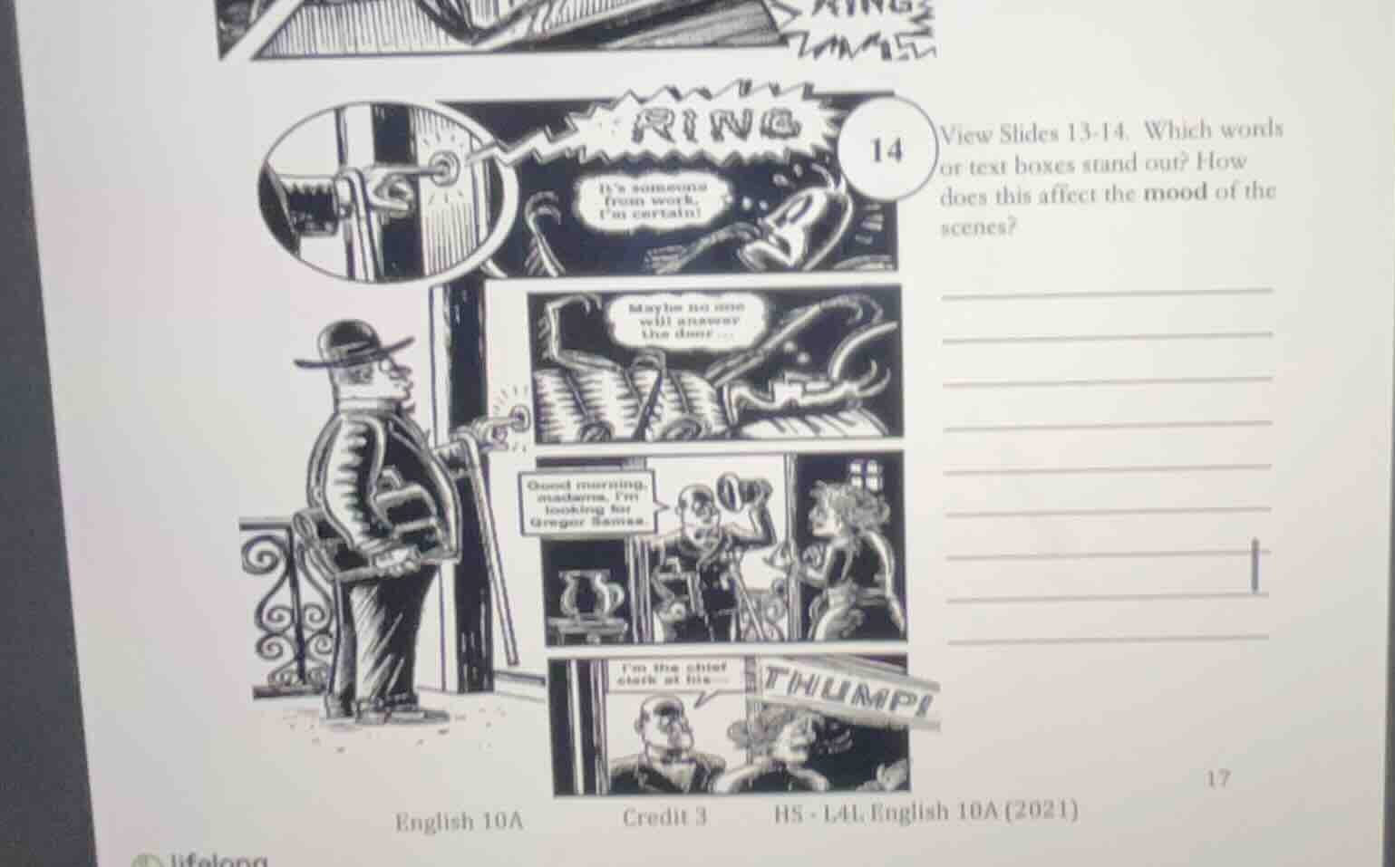 14 view slides 13 - 14. which words or text boxes stand out? how does t…