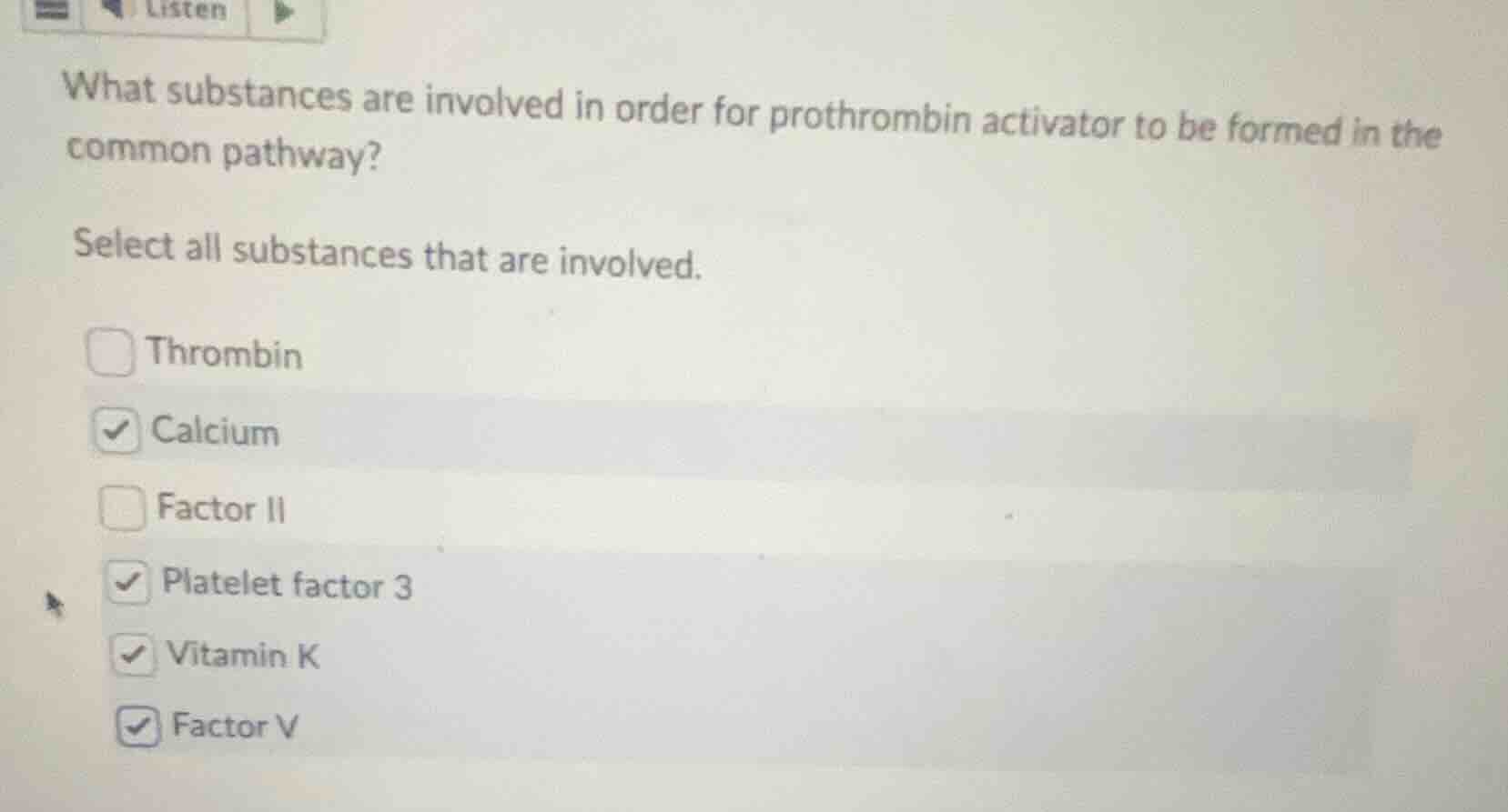 what substances are involved in order for prothrombin activator to be f…