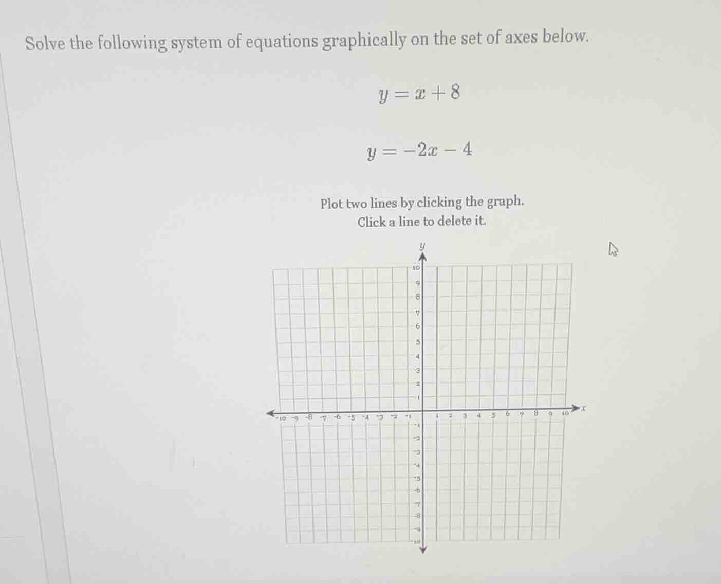 solve the following system of equations graphically on the set of axes …