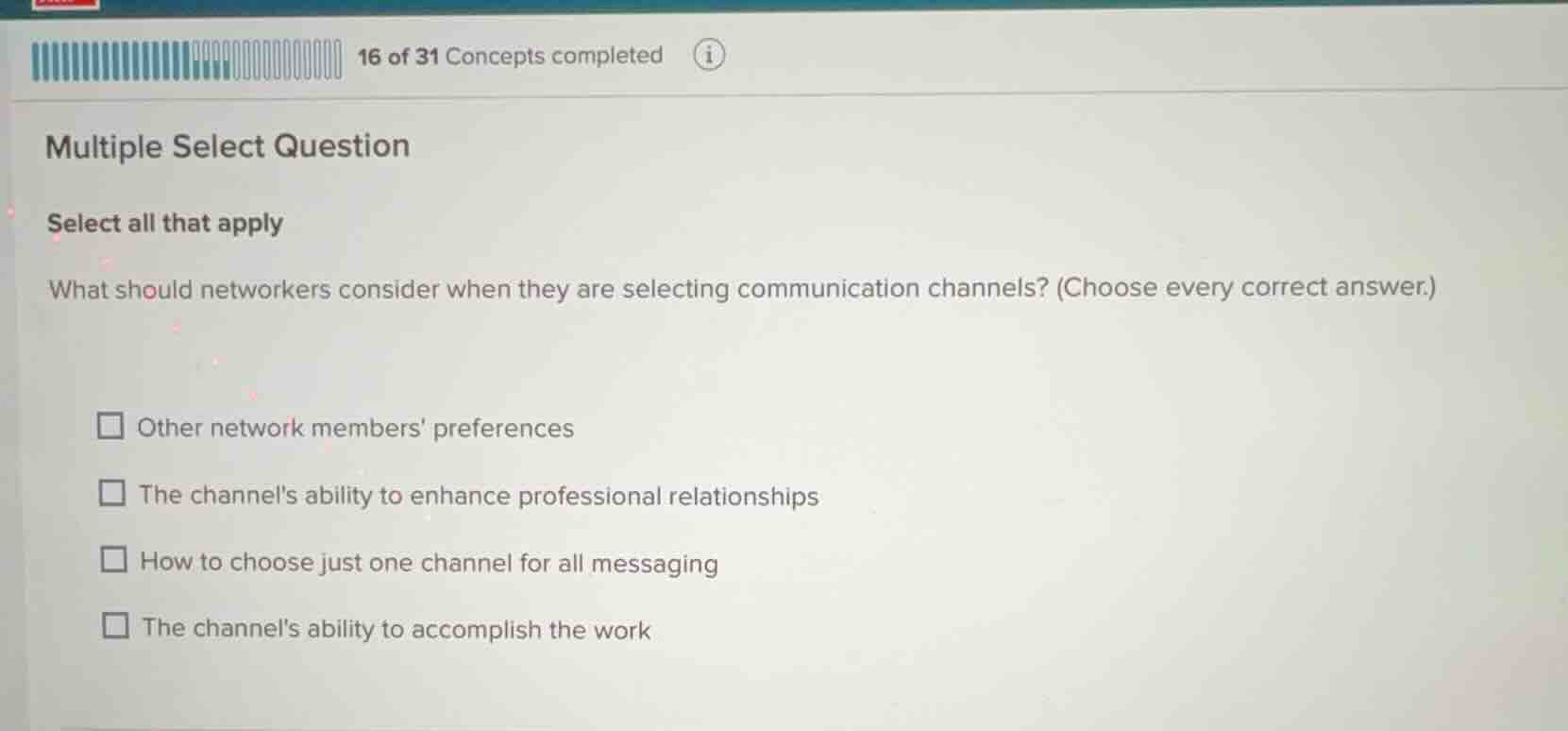 multiple select question select all that apply what should networkers c…