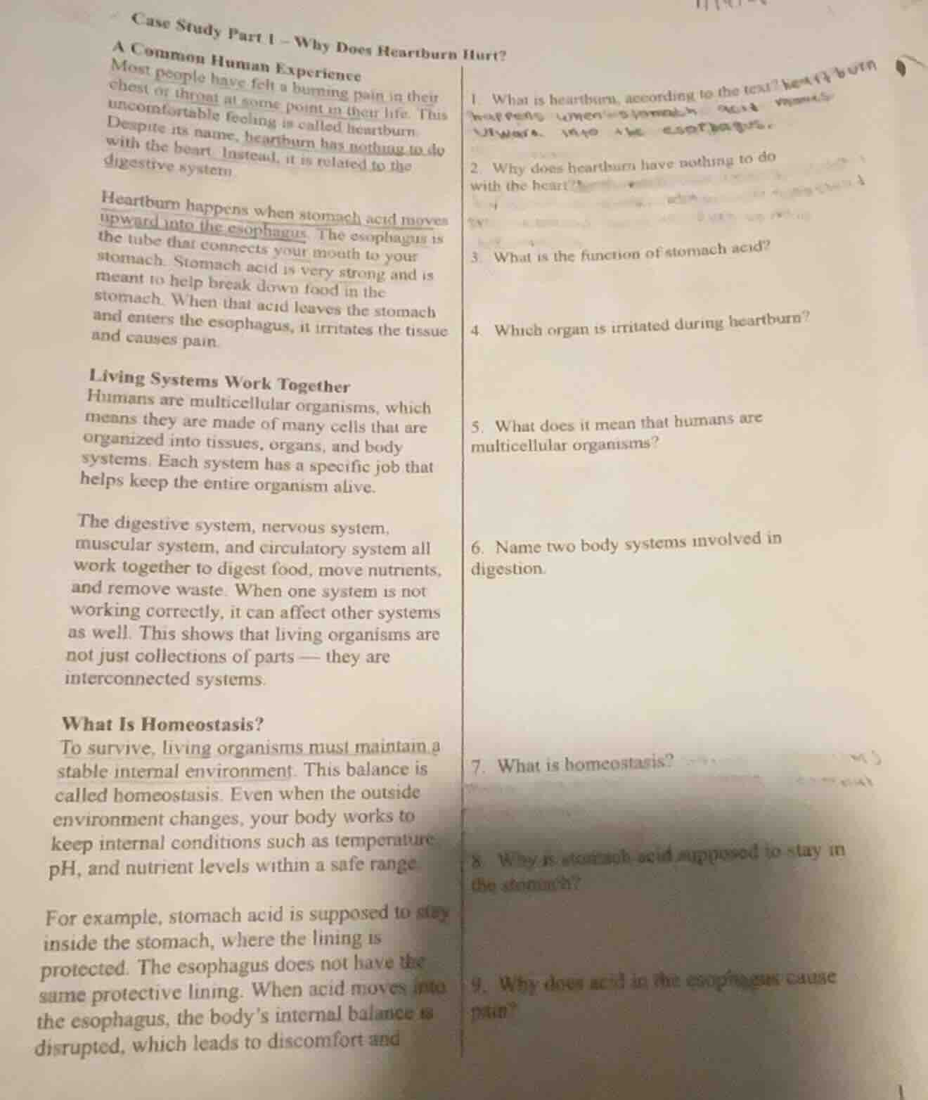 case study part i - why does heartburn hurt? a common human experience …