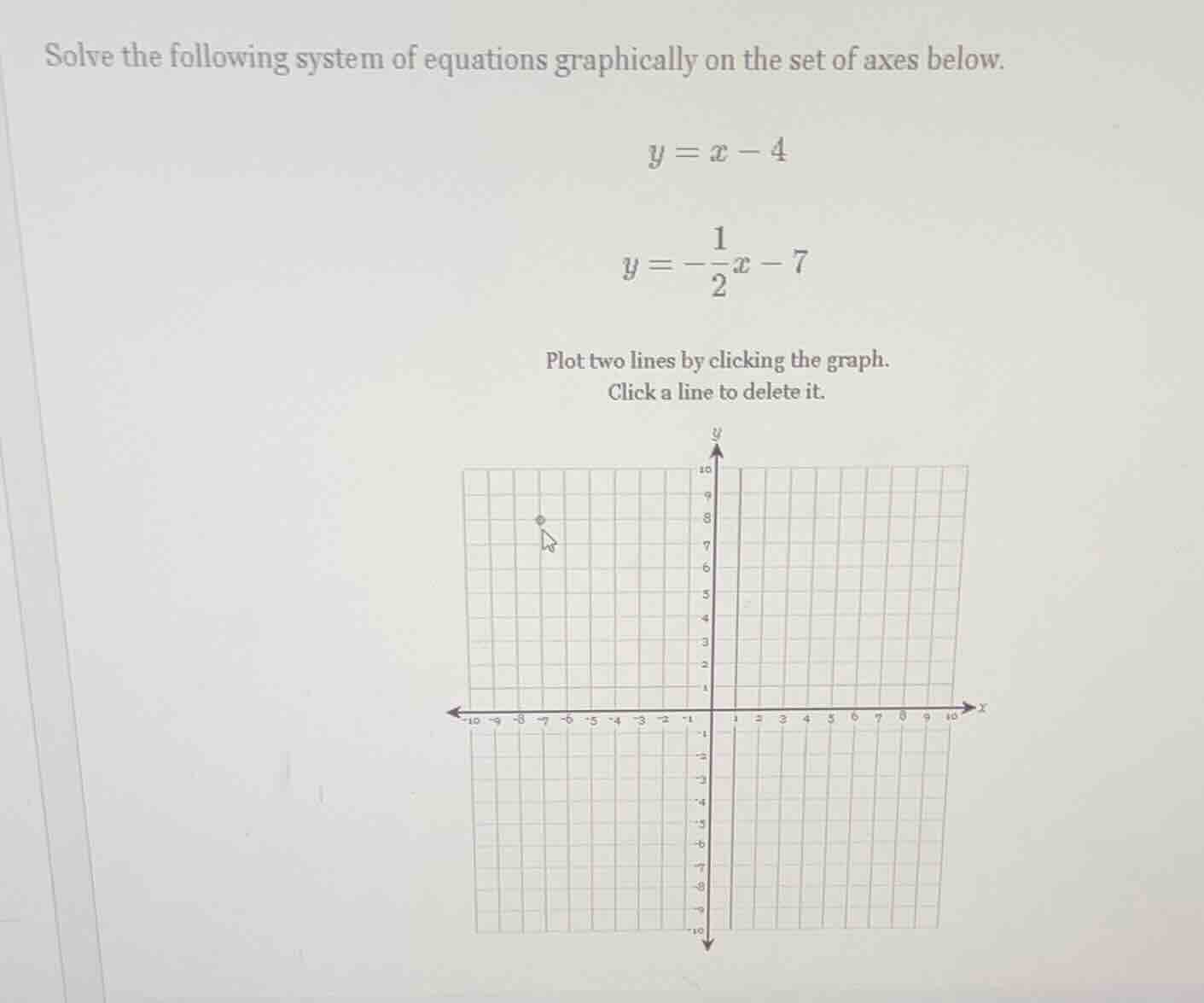 solve the following system of equations graphically on the set of axes …