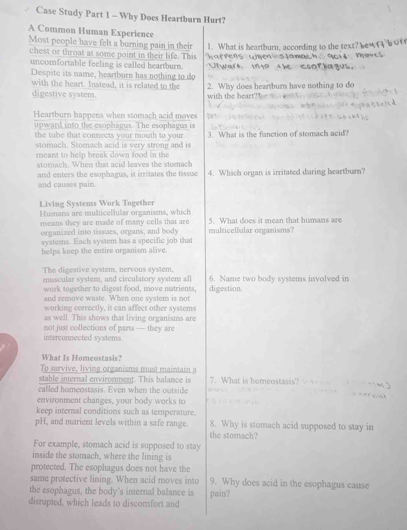 case study part 1 – why does heartburn hurt? a common human experience …