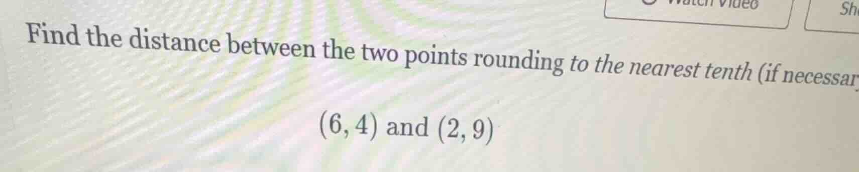 find the distance between the two points rounding to the nearest tenth …