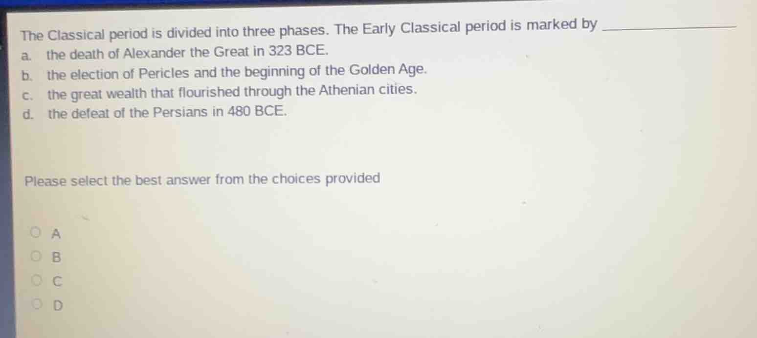 the classical period is divided into three phases. the early classical …