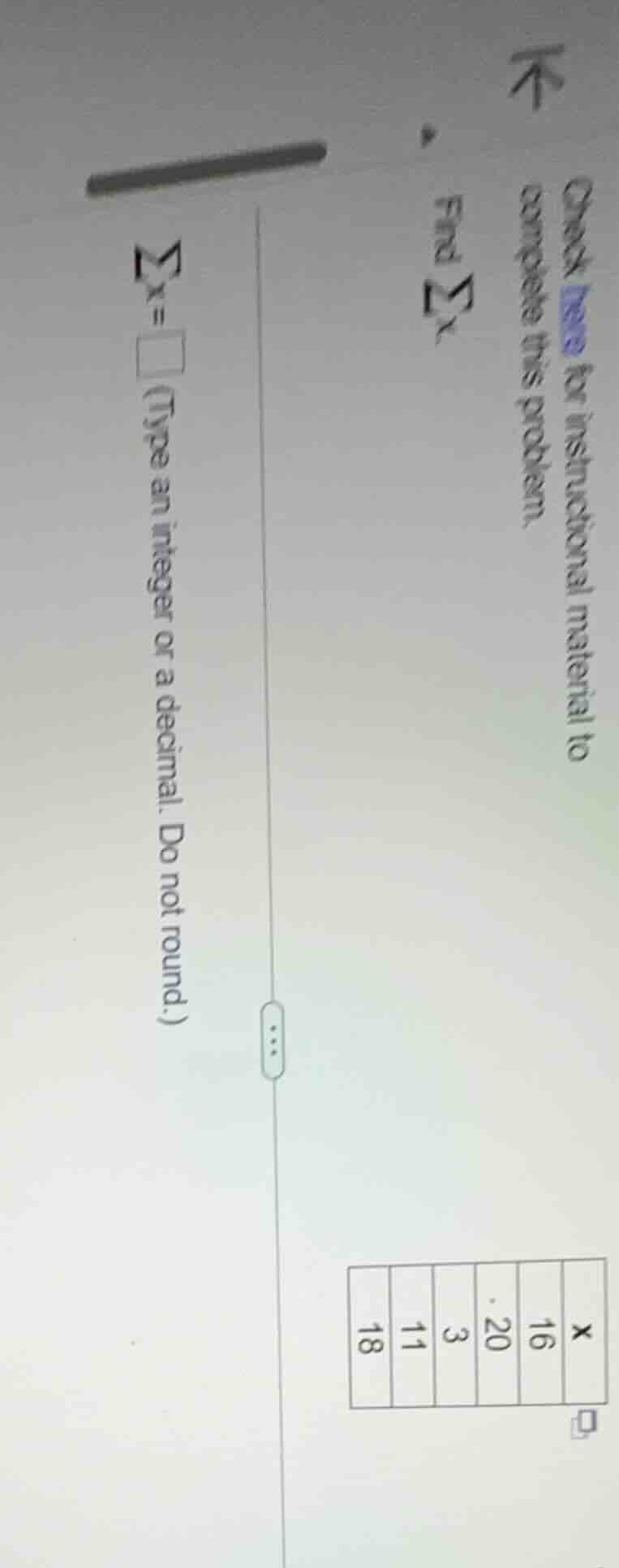 check here for instructional material to complete this problem. find \\…