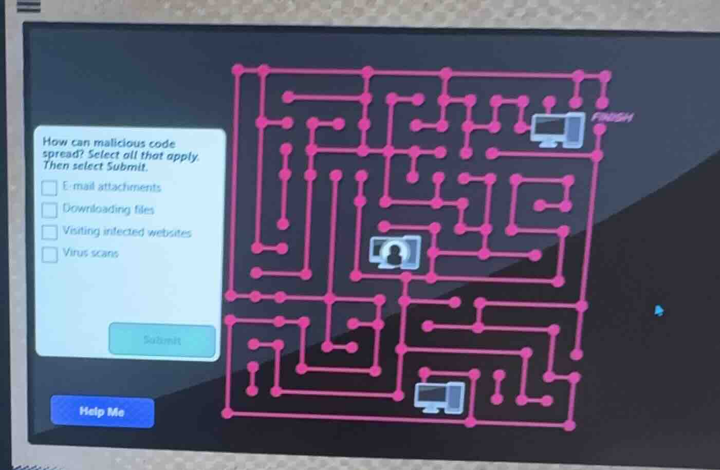 how can malicious code spread? select all that apply. then select submi…