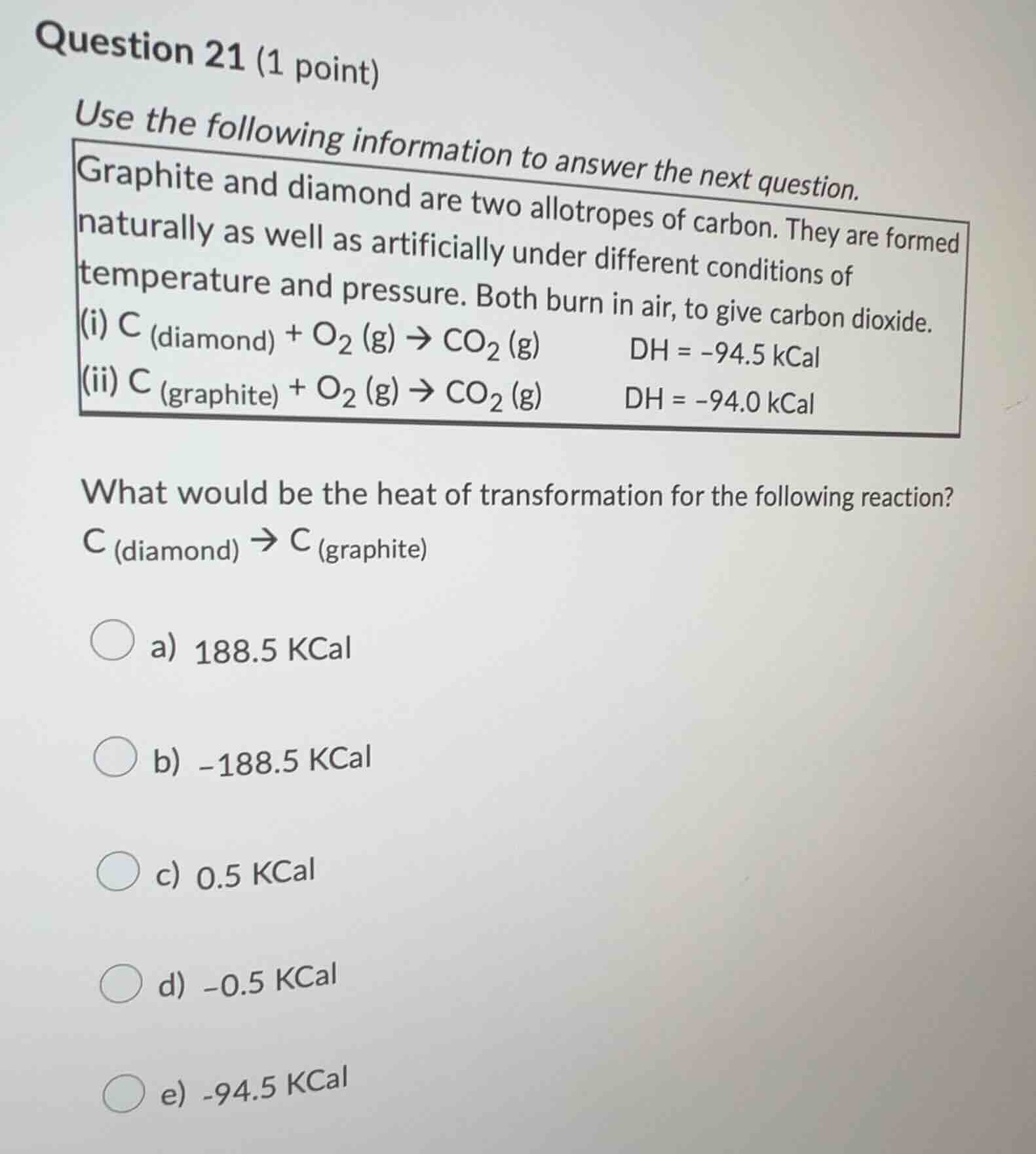 question 21 (1 point) use the following information to answer the next …