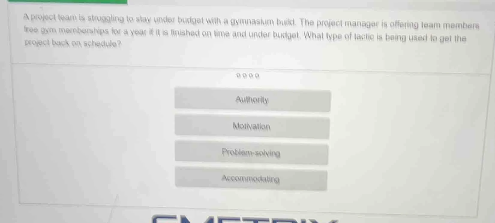 a project team is struggling to stay under budget with a gymnasium buil…
