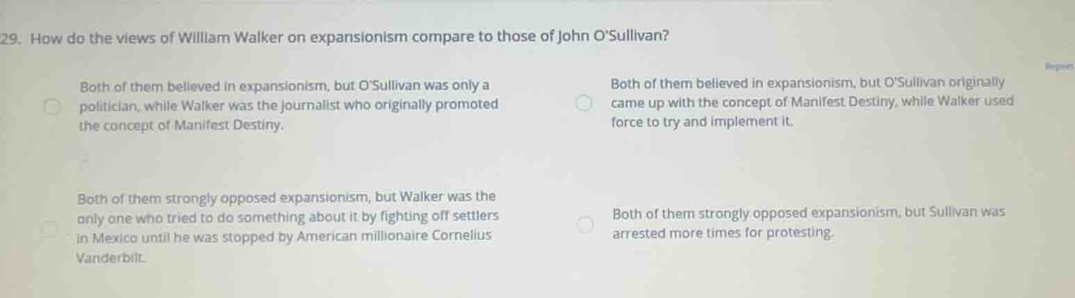 29. how do the views of william walker on expansionism compare to those…