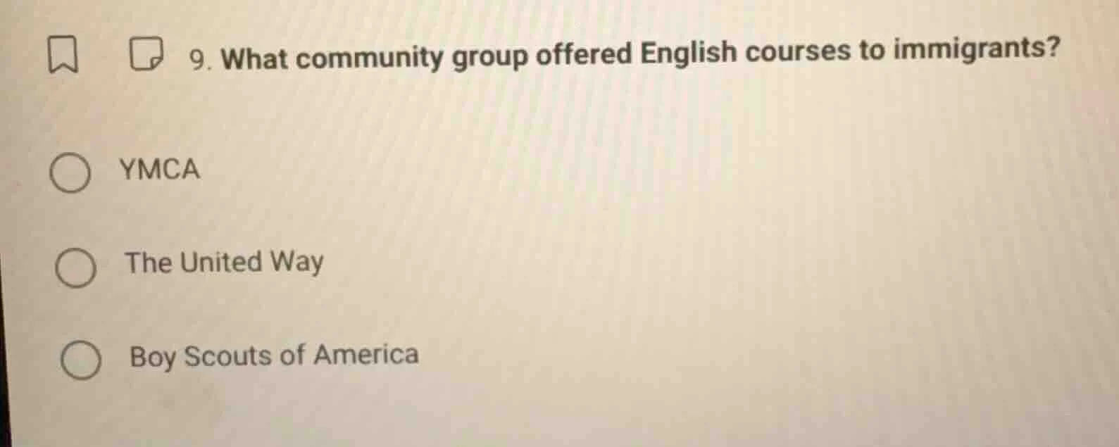 9. what community group offered english courses to immigrants? ymca the…