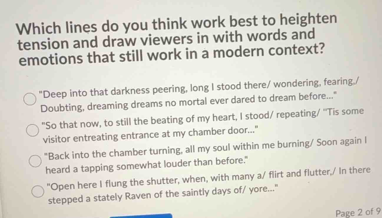 which lines do you think work best to heighten tension and draw viewers…