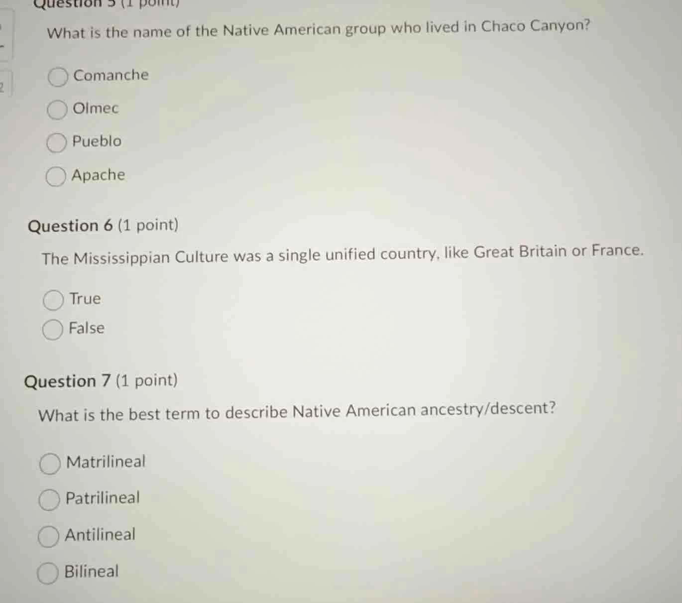 question 5 (1 point) what is the name of the native american group who …