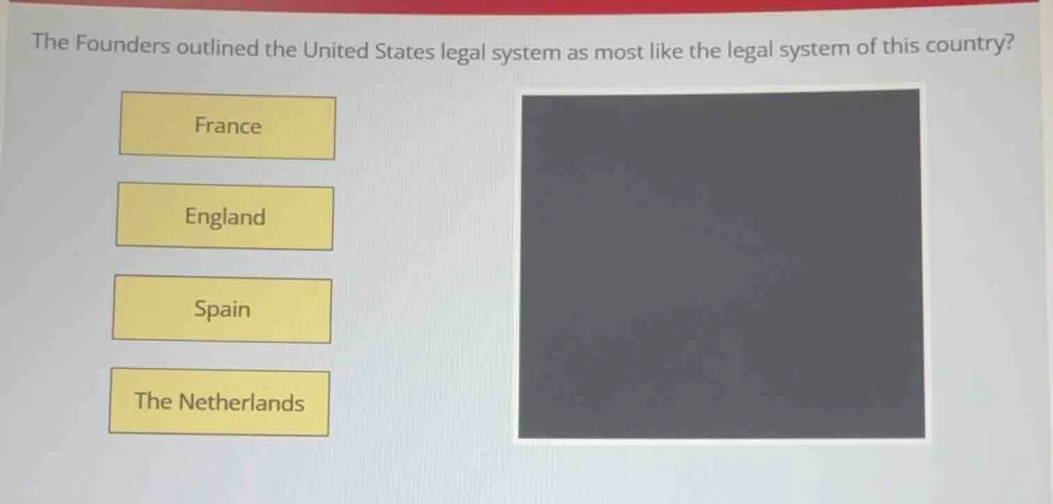 the founders outlined the united states legal system as most like the l…