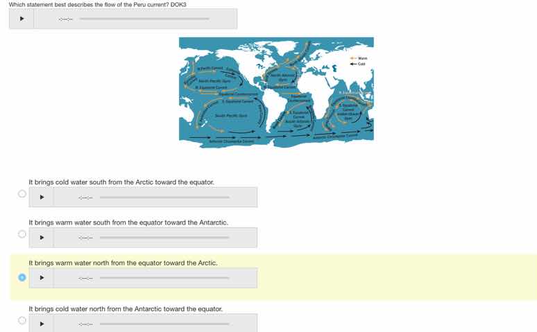 which statement best describes the flow of the peru current? dok3 it br…