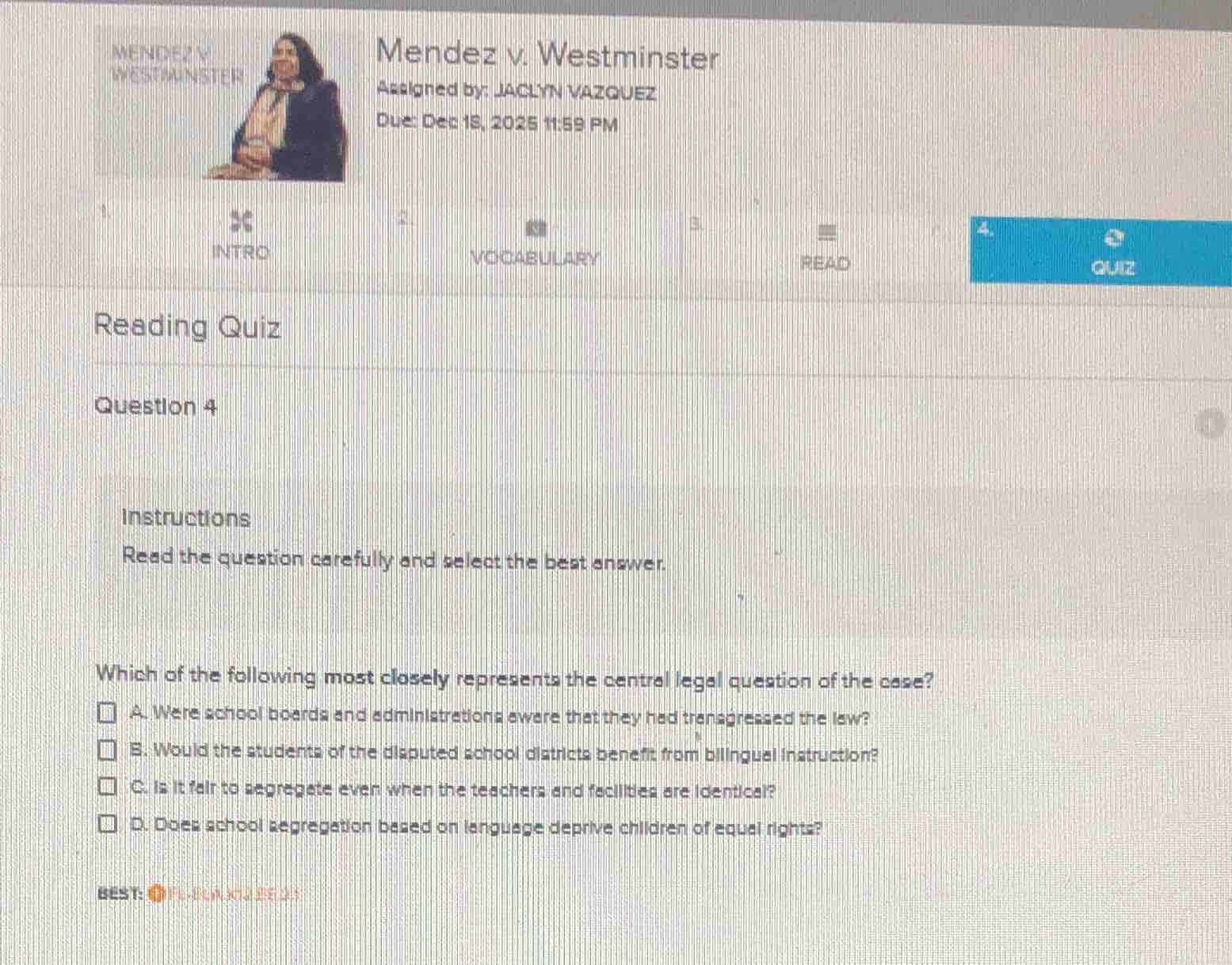 mendez v. westminster assigned by: jaclyn vazquez due: dec 18, 2025 11:…