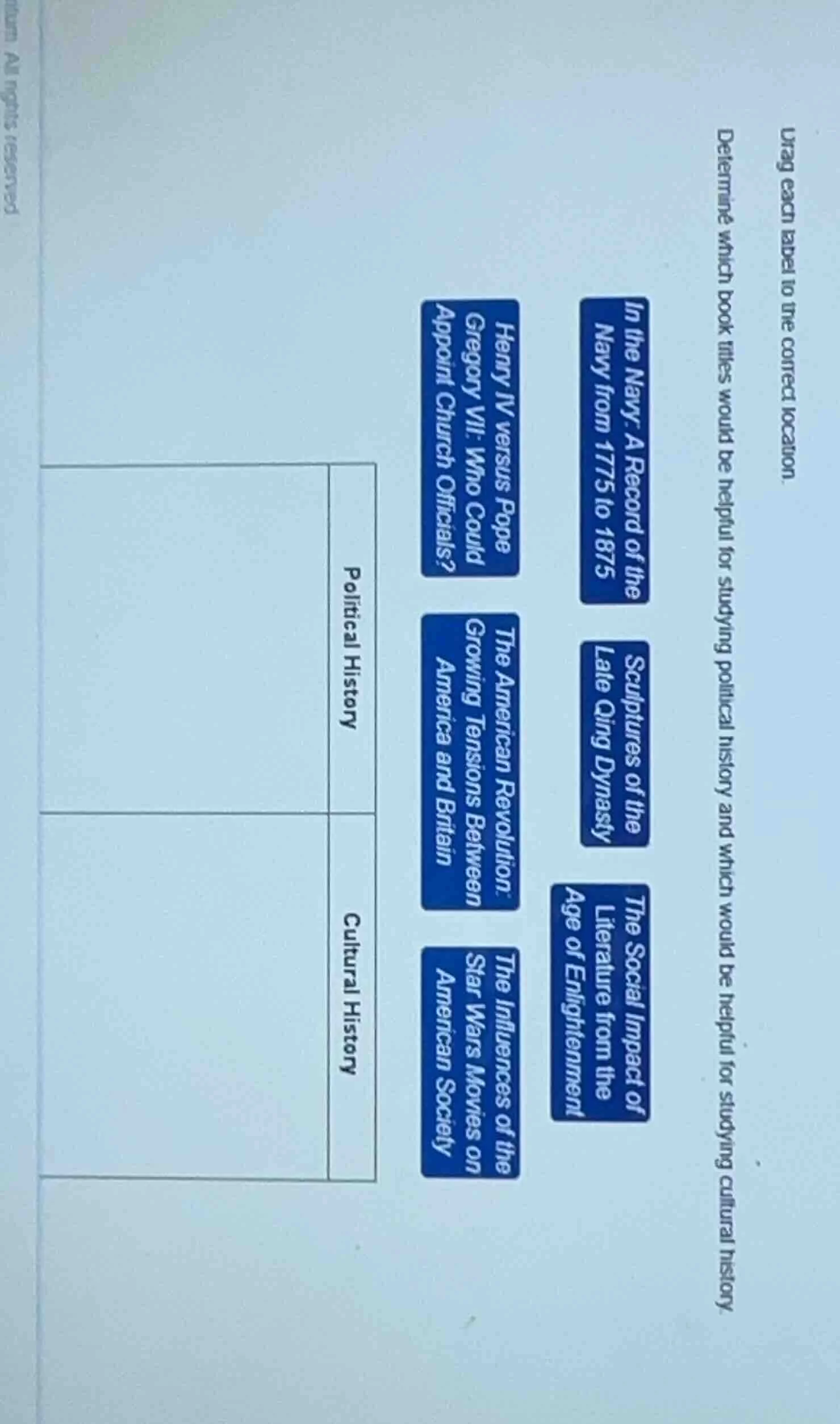 drag each label to the correct location. determine which book titles wo…