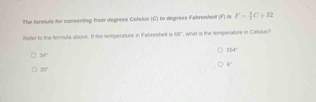 the formula for converting from degrees celsius (c) to degrees fahrenhe…