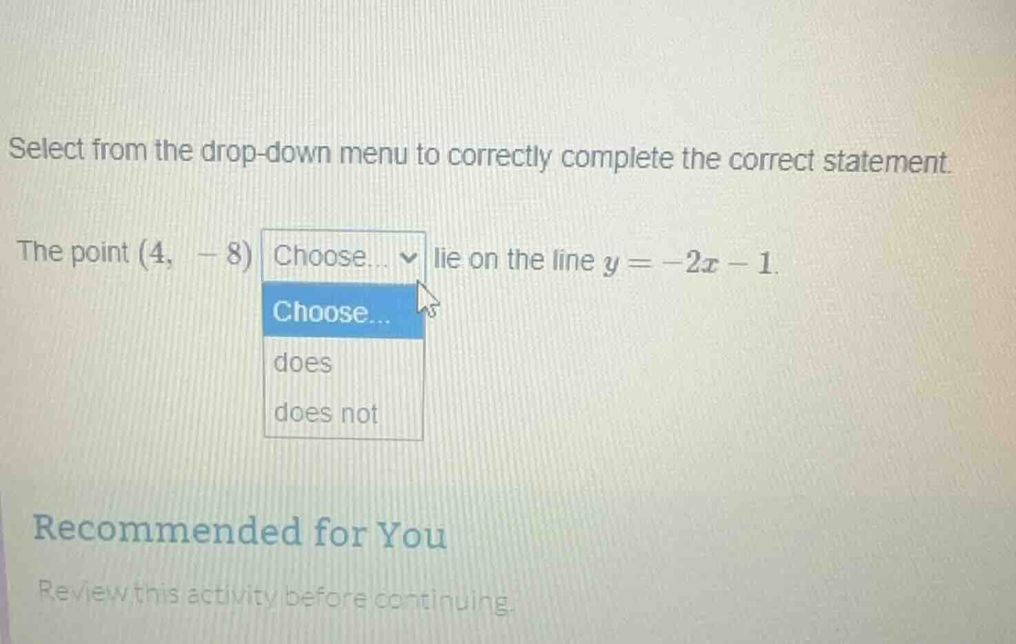 select from the drop - down menu to correctly complete the correct stat…