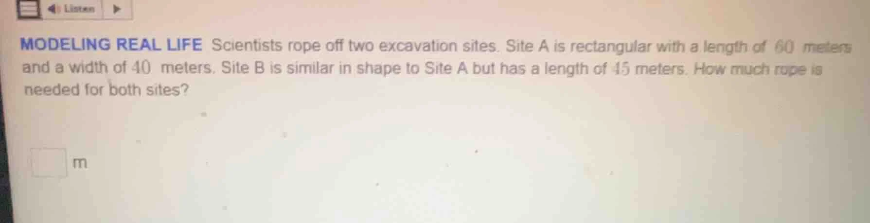 modeling real life scientists rope off two excavation sites. site a is …