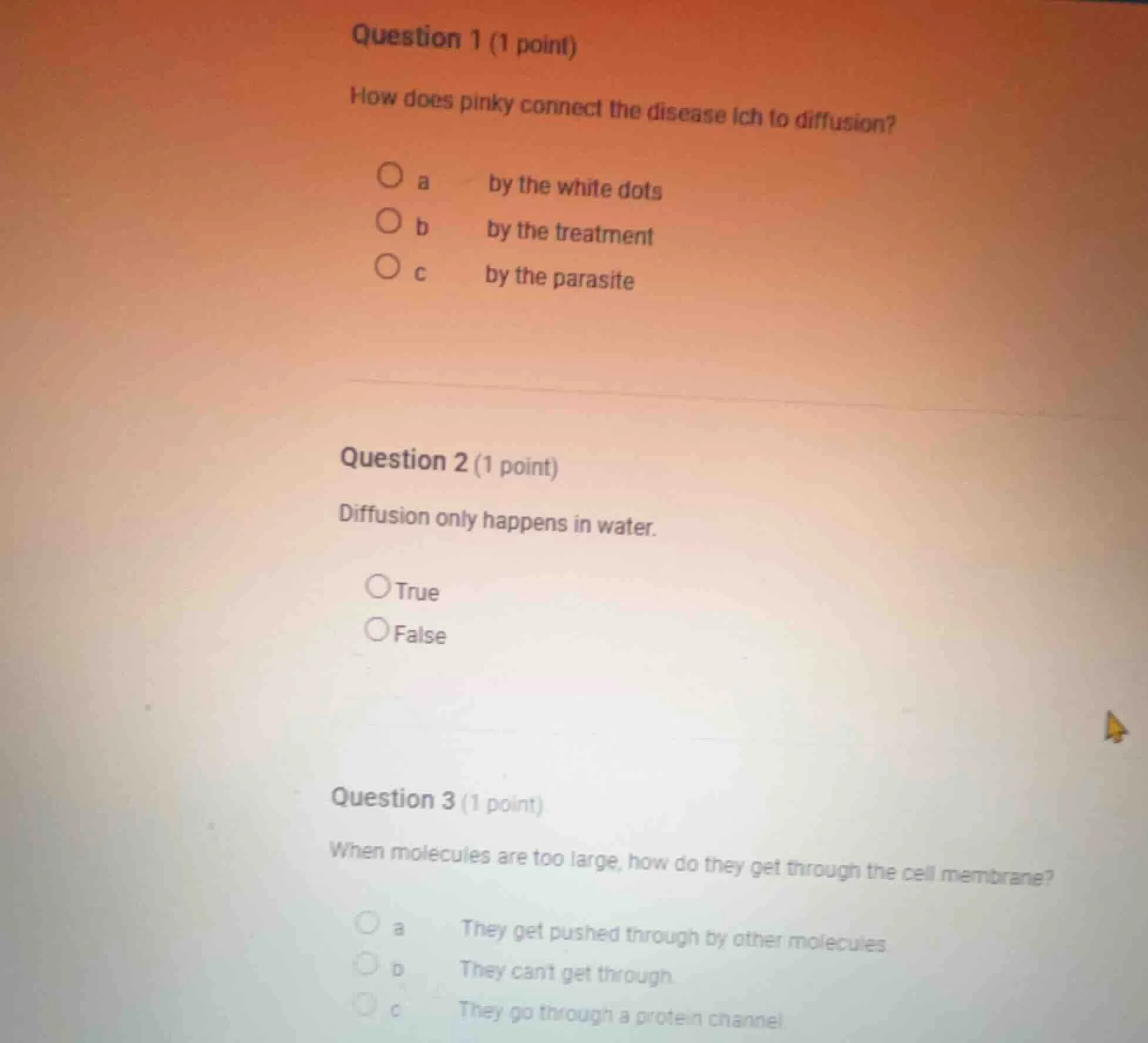 question 1 (1 point) how does pinky connect the disease ich to diffusio…