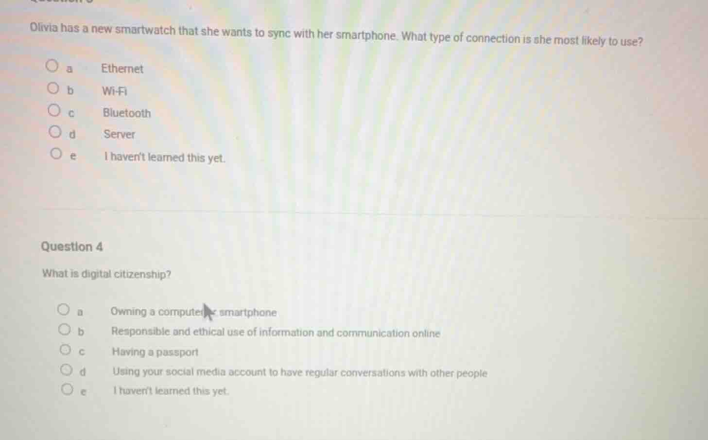 olivia has a new smartwatch that she wants to sync with her smartphone.…