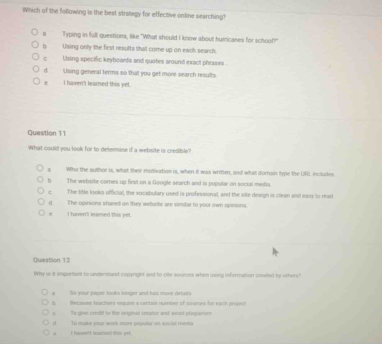 which of the following is the best strategy for effective online search…