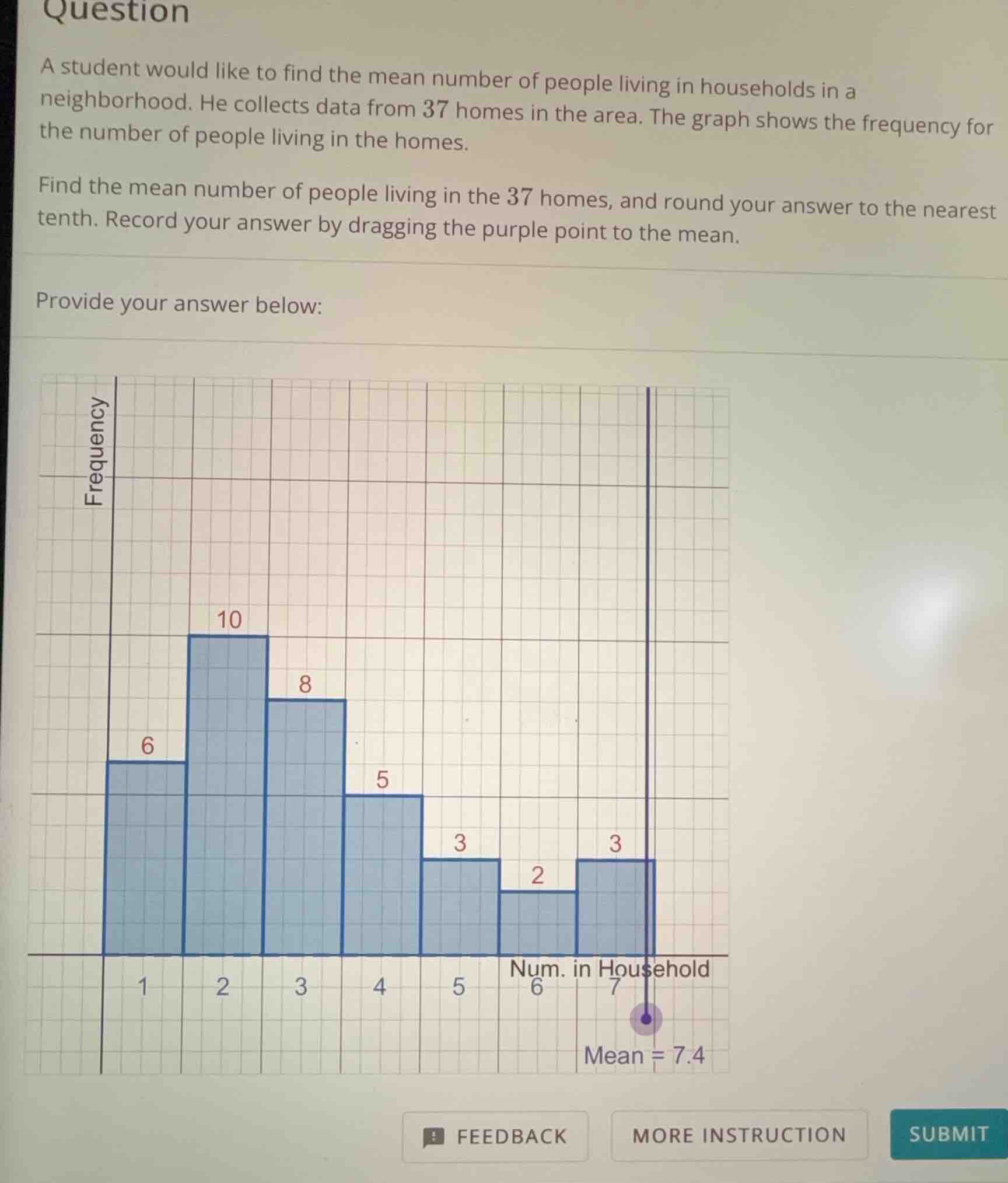 question a student would like to find the mean number of people living …