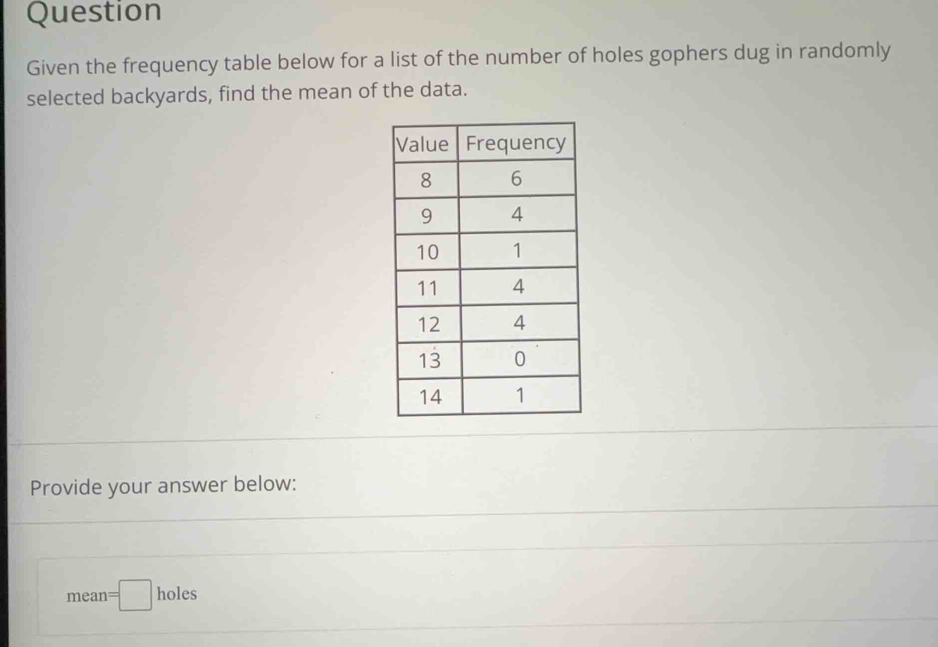question given the frequency table below for a list of the number of ho…