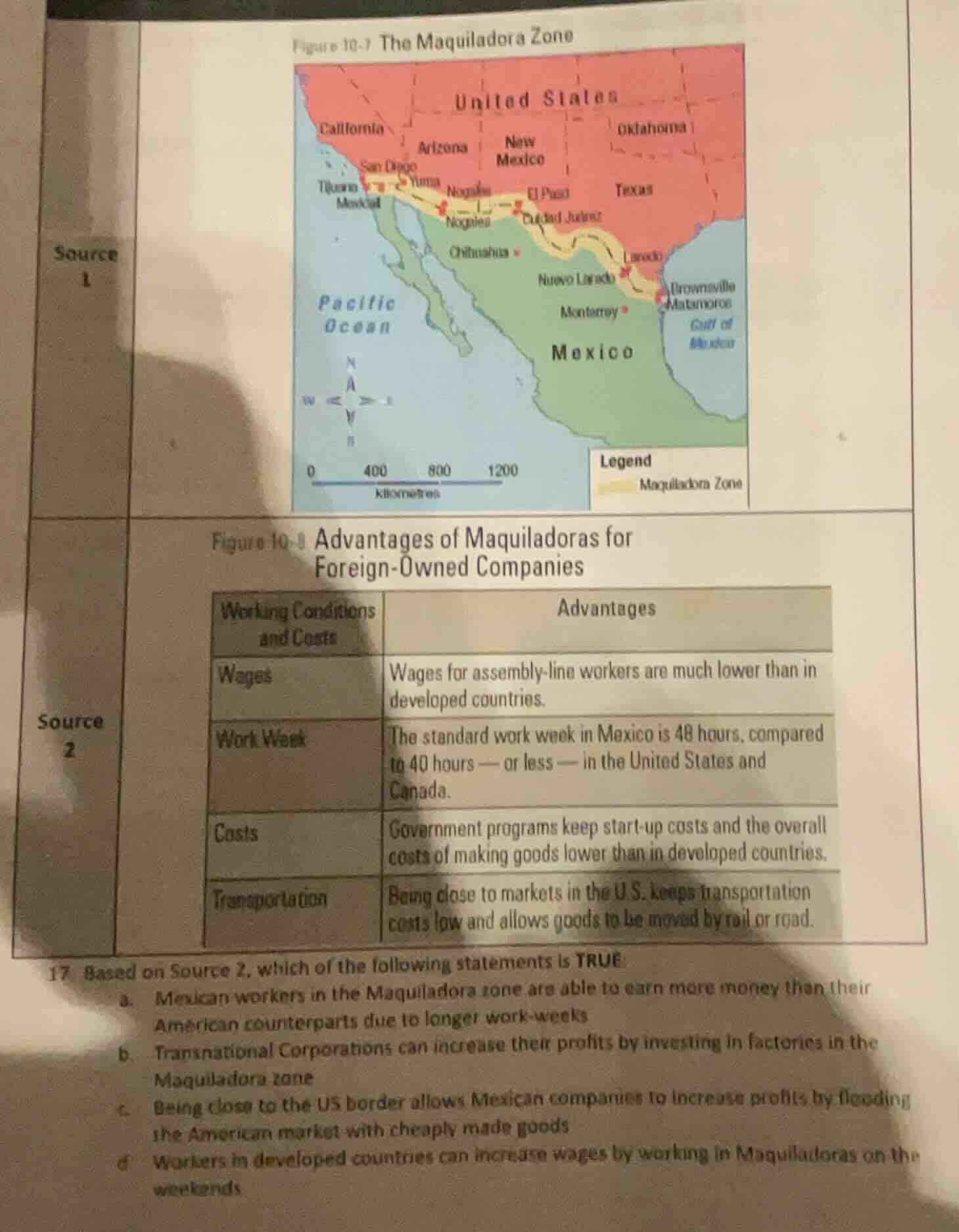 source 1 figure 10-7 the maquiladora zone map of the united states and …