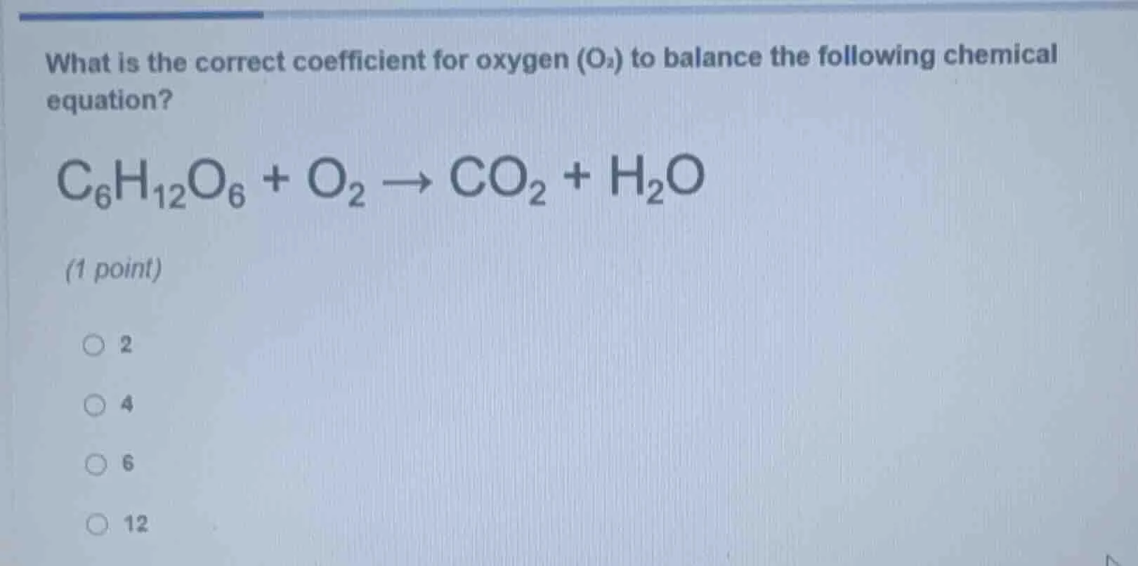 what is the correct coefficient for oxygen (o₂) to balance the followin…
