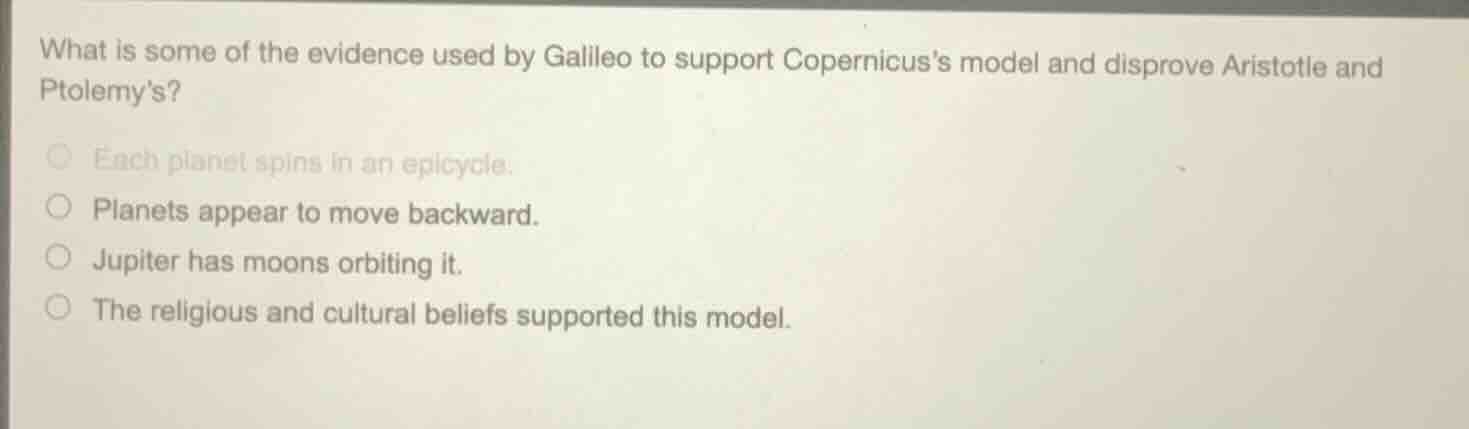 what is some of the evidence used by galileo to support copernicuss mod…