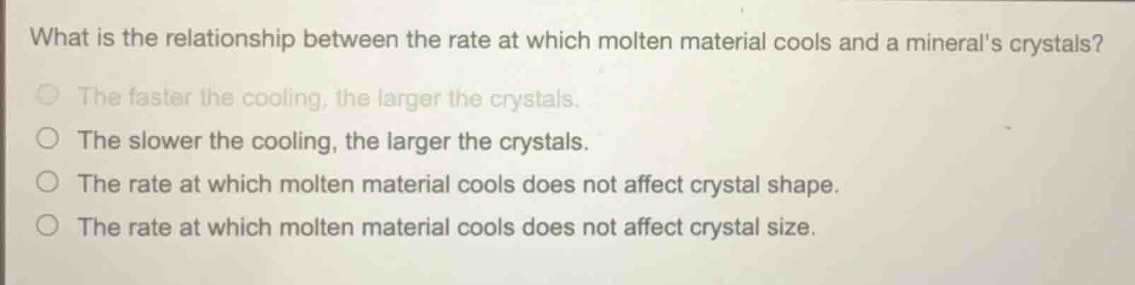 what is the relationship between the rate at which molten material cool…
