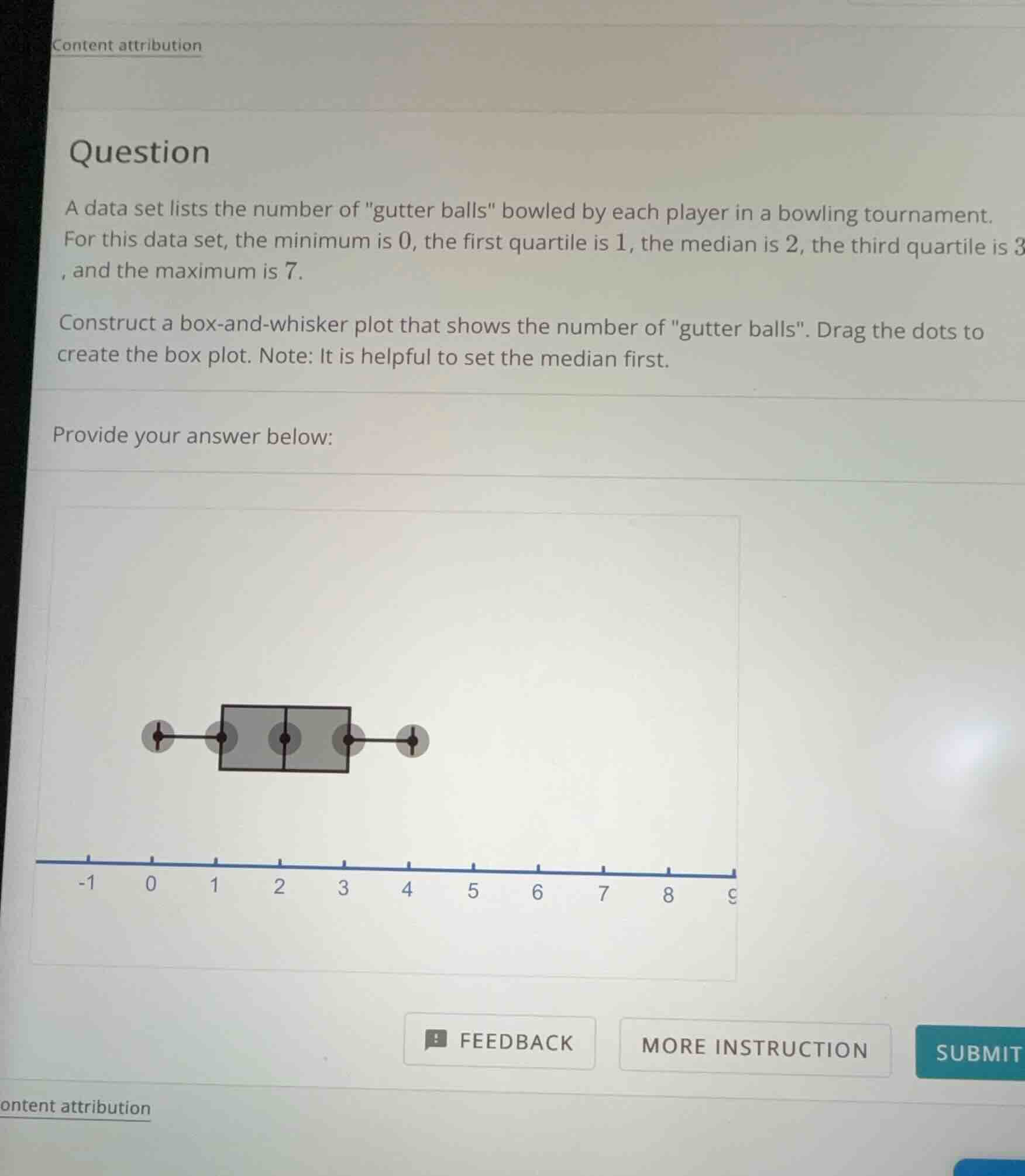 a data set lists the number of \gutter balls\ bowled by each player in …