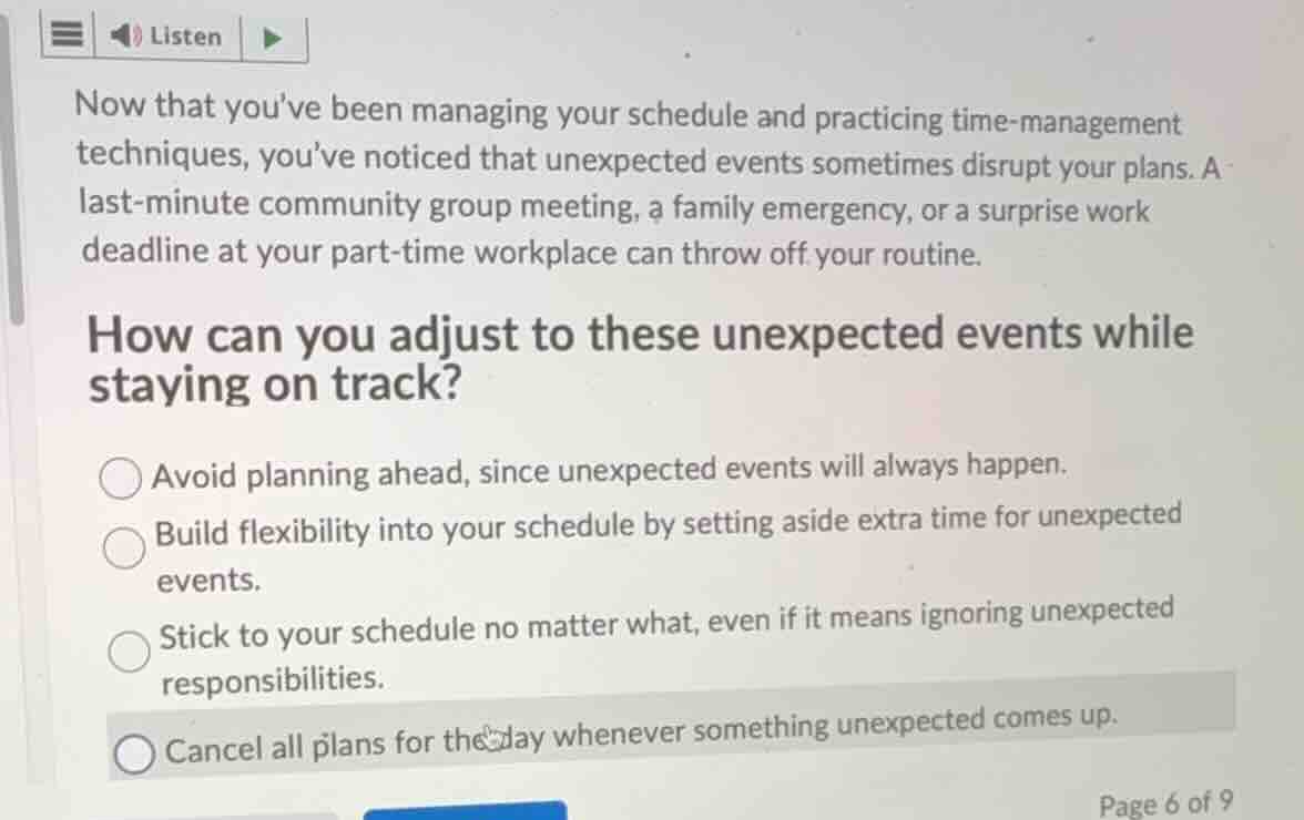 now that you’ve been managing your schedule and practicing time - manag…