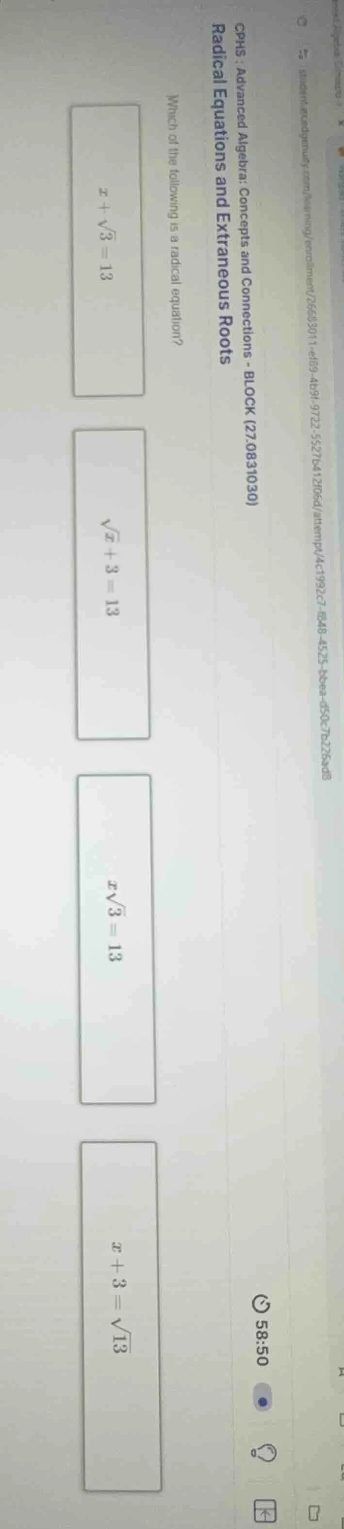 cphs : advanced algebra: concepts and connections - block (27.0831030) …