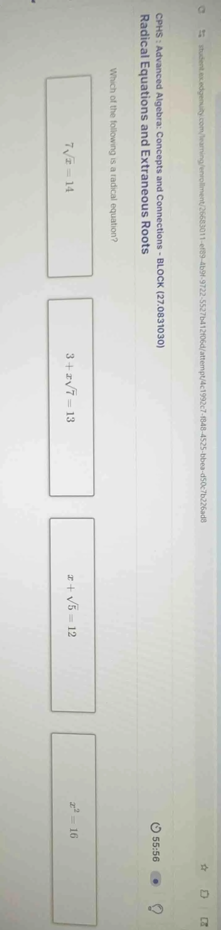 cphs : advanced algebra: concepts and connections - block (27.0831030) …