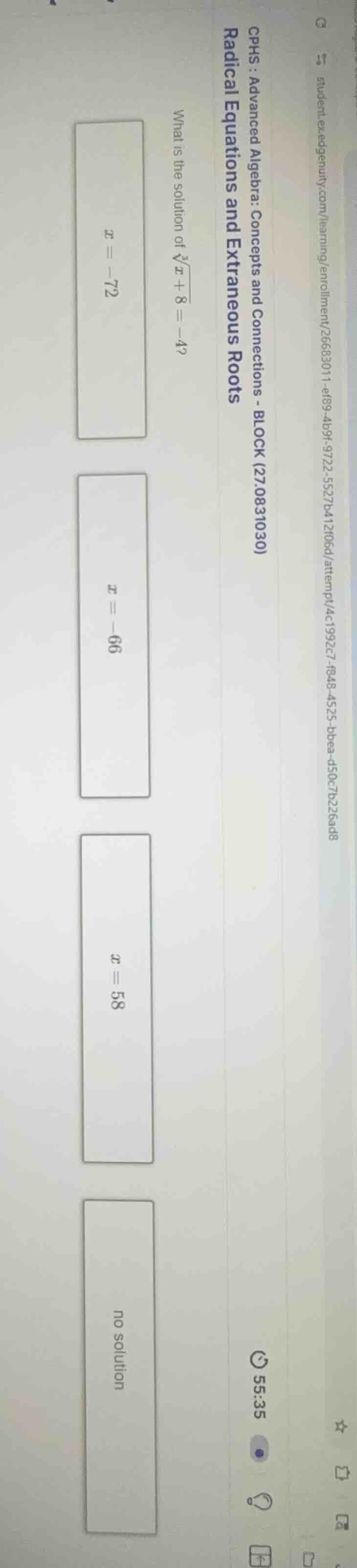 cphs : advanced algebra: concepts and connections - block (27.0831030) …