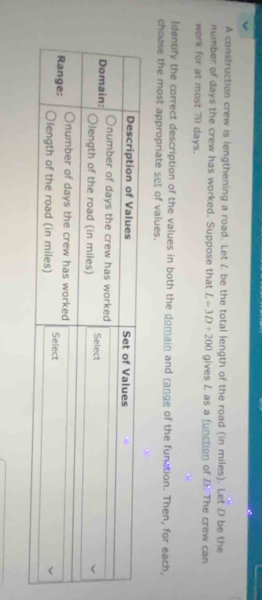 a construction crew is lengthening a road. let ( l ) be the total lengt…