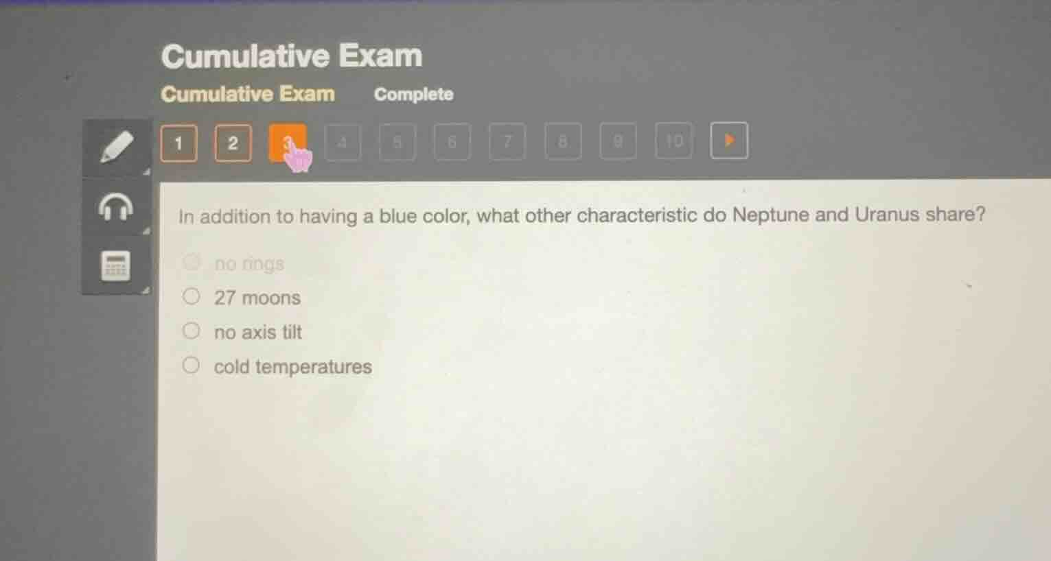 in addition to having a blue color, what other characteristic do neptun…