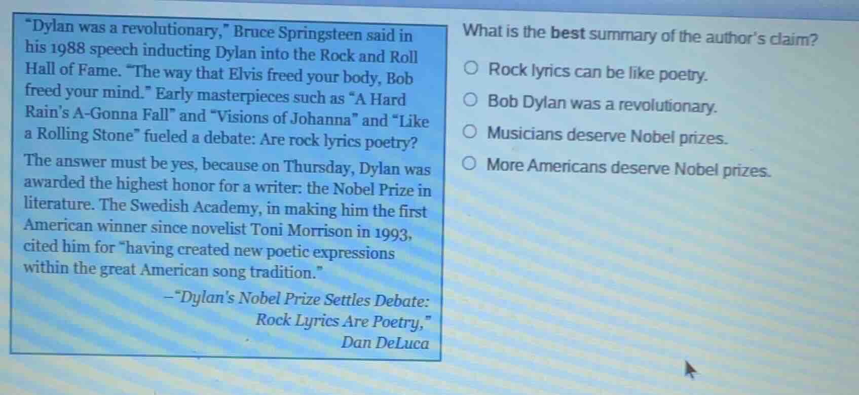 \dylan was a revolutionary,\ bruce springsteen said in his 1988 speech …