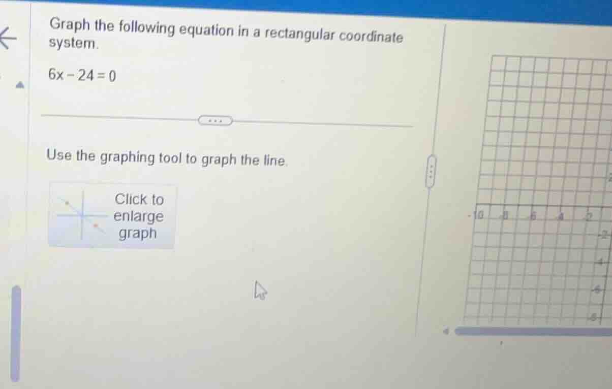 graph the following equation in a rectangular coordinate system. 6x - 2…