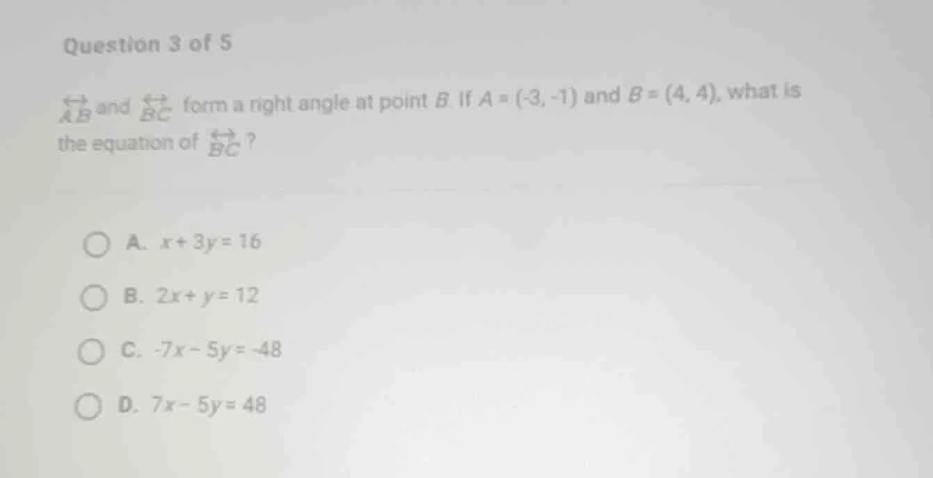 question 3 of 5 \\overleftrightarrow{ab} and \\overleftrightarrow{bc} f…