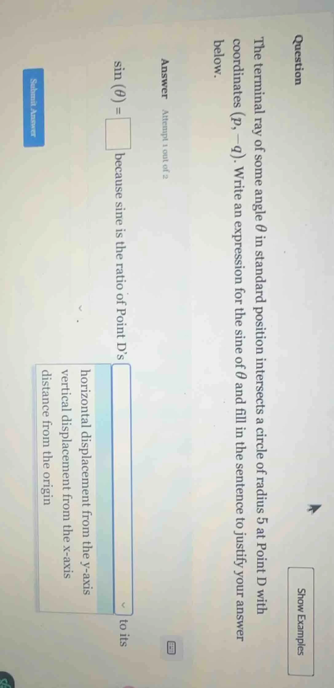 question the terminal ray of some angle \\(\\theta\\) in standard posit…