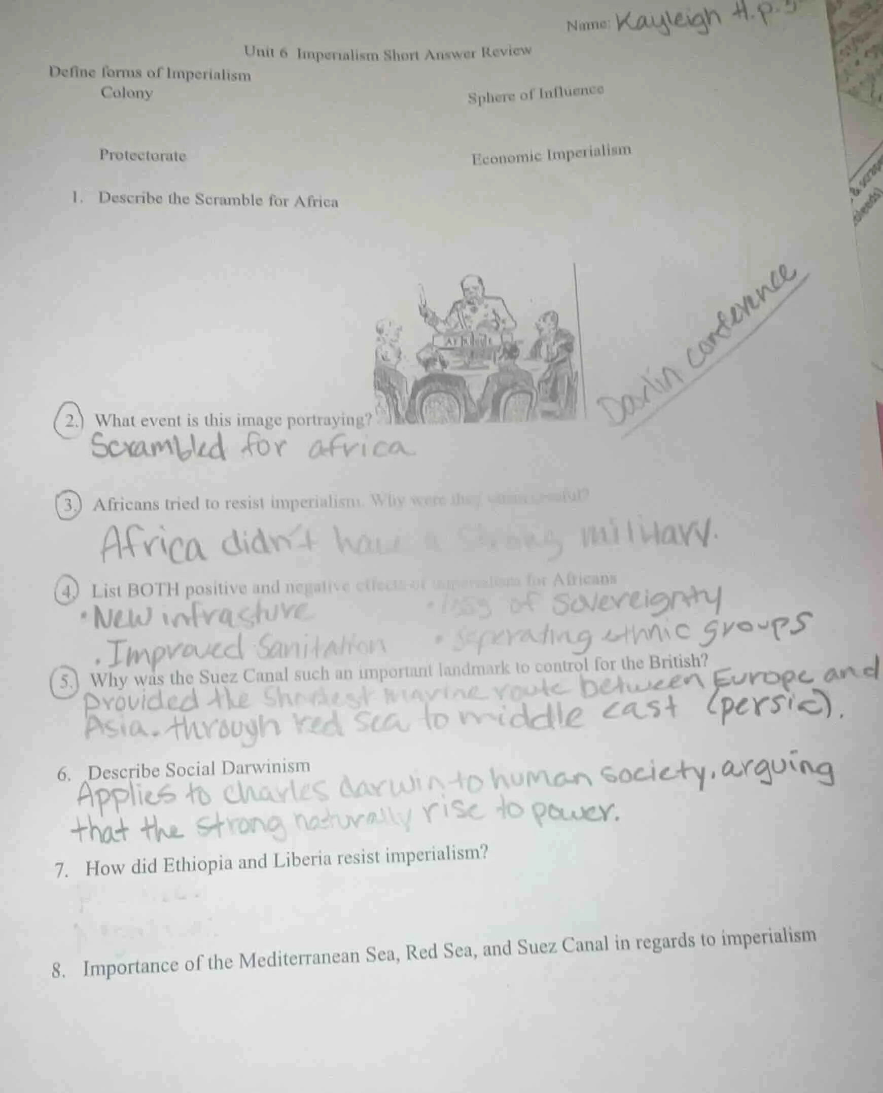 unit 6 imperialism short answer review define forms of imperialism colo…
