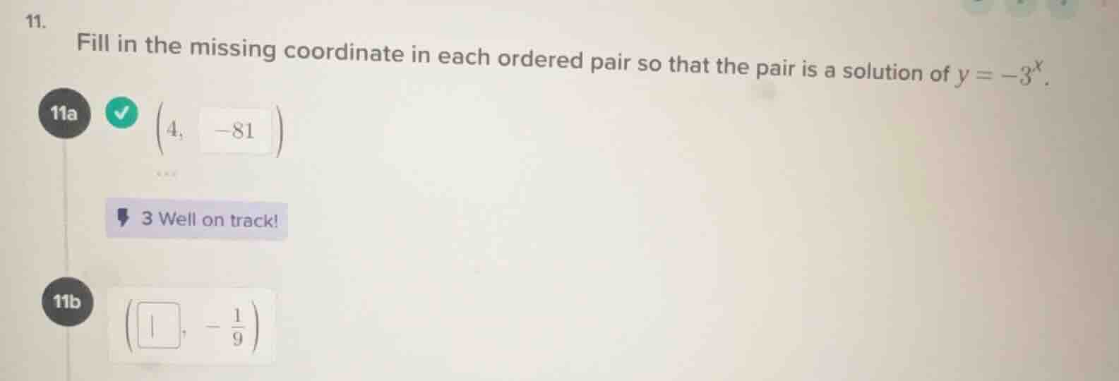 11. fill in the missing coordinate in each ordered pair so that the pai…